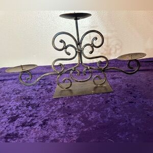 Brass Bronzed three tier candle holder 
Home decor
Metal art 
Contemporary Art